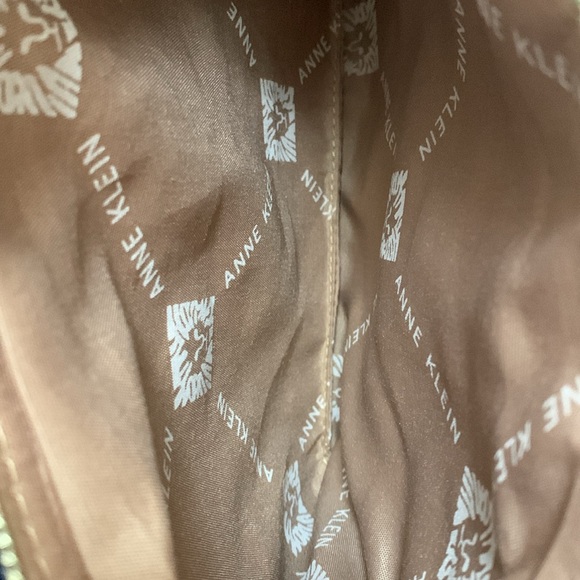 Ann Klein Clutch Wristlet Cream Repeating Logo and Initials - Picture 7 of 7